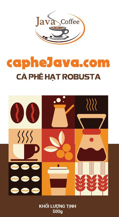 Cà phê hạt rang Robusta Java - 500 gram